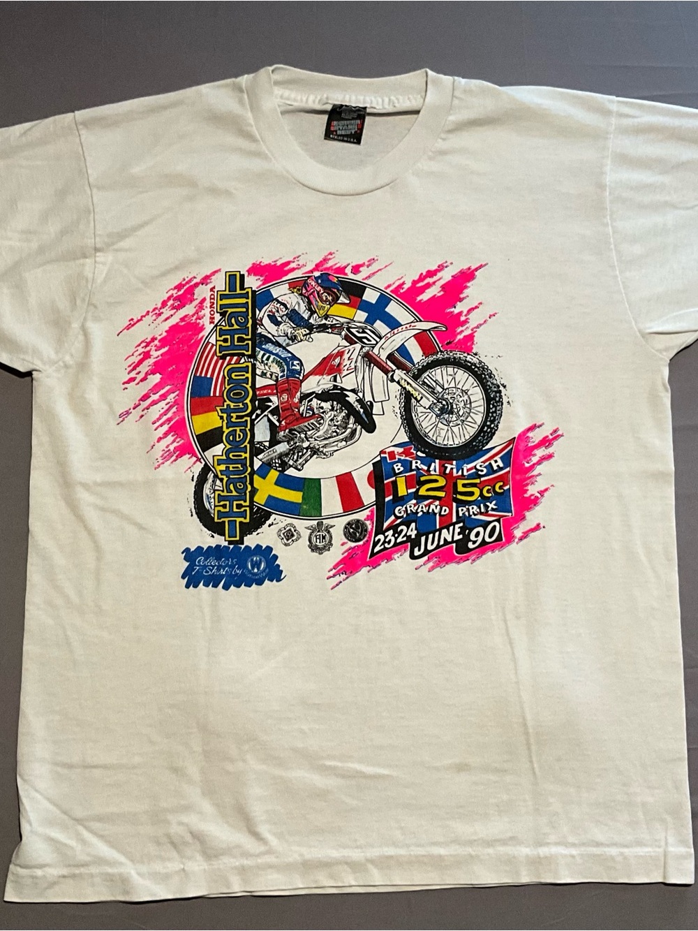 Vintage 90s Hatherton Hall British Motorcross Race Promo Tshirt Sz XL